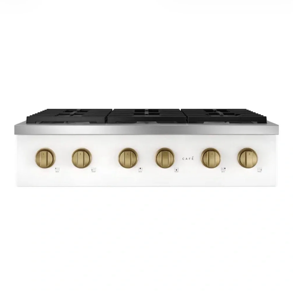 Brushed Gold Kitchen Cabinet Rail and Knob Set - 7-Piece